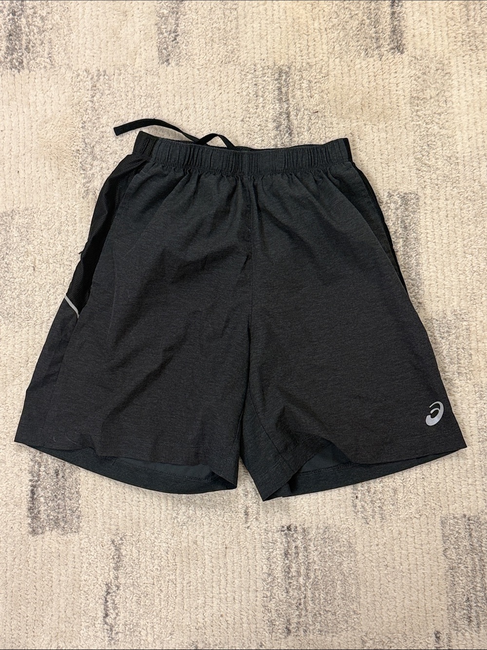 Asics Black Men's Athletic Running Shorts with Reflective Logo